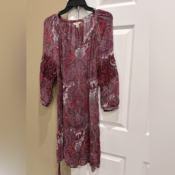Lucky Brand | Dresses | Lucky
Brand Paisley Chiffon Belted Dress sz L - Picture 8 of 10